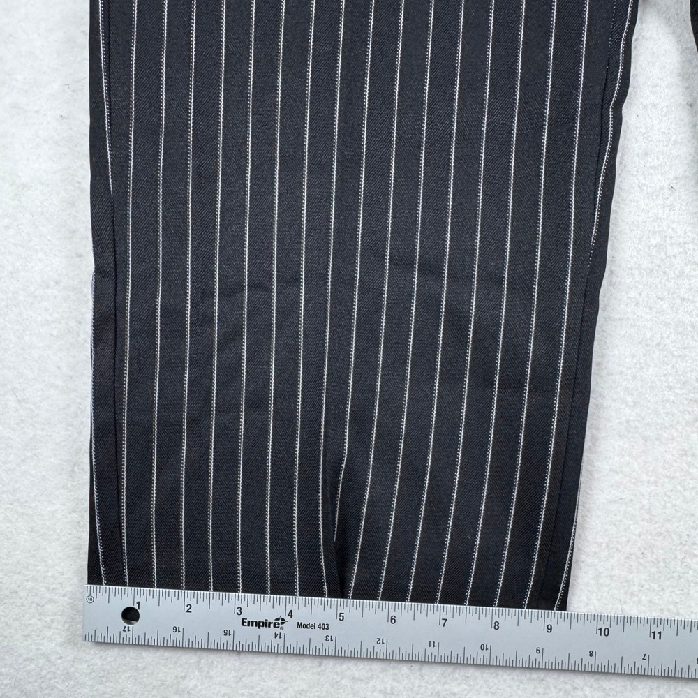 Allison Daley Womens 20W Pinstripe Elastic Waist Straight Leg Pants Black - Picture 2 of 8